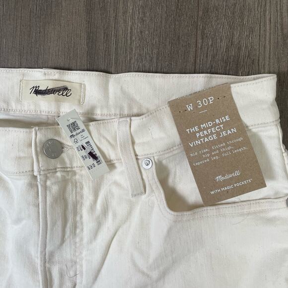 Madewell Mid Rise Perfect Vintage Tapered Vintage Canvas Jeans US Women's 30P - Picture 5 of 6